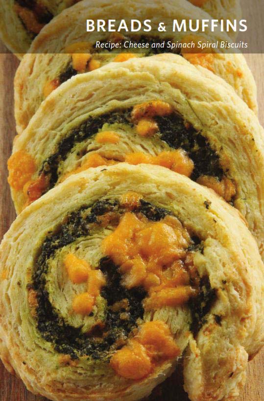 Cheese and Spinach Spiral Biscuits.